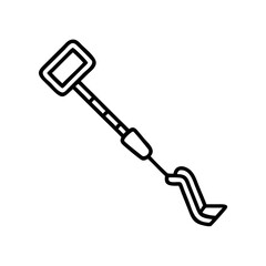 beachcomber s metal detector icon, beachcomber s metal detector line art - simple line art of beachcomber s metal detector, perfect for beachcomber s metal detector logos and icons and themed design 