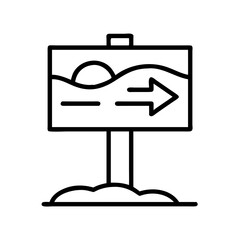beach sign icon, beach sign line art - simple line art of beach sign, perfect for beach sign logos and icons and themed design 