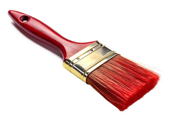 red paint brush isolated on white background. Transparent PNG