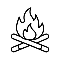 bonfire on the beach icon, bonfire on the beach line art - simple line art of bonfire on the beach, perfect for bonfire on the beach logos and icons and themed design 