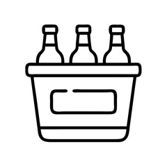 cooler with drinks icon, cooler with drinks line art - simple line art of cooler with drinks, perfect for cooler with drinks logos and icons and themed design 