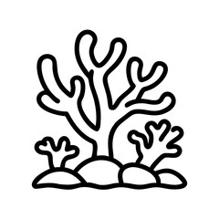 coral reef icon, coral reef line art - simple line art of coral reef, perfect for coral reef logos and icons and themed design 