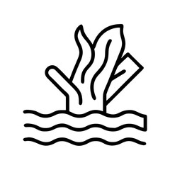 driftwood icon, driftwood line art - simple line art of driftwood, perfect for driftwood logos and icons and themed design 