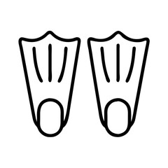 flippers icon, flippers line art - simple line art of flippers, perfect for flippers logos and icons and themed design 
