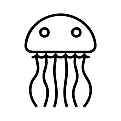 jellyfish icon, jellyfish line art - simple line art of jellyfish, perfect for jellyfish logos and icons and themed design 