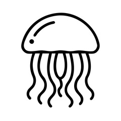 jellyfish icon, jellyfish line art - simple line art of jellyfish, perfect for jellyfish logos and icons and themed design 