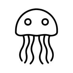 jellyfish icon, jellyfish line art - simple line art of jellyfish, perfect for jellyfish logos and icons and themed design 