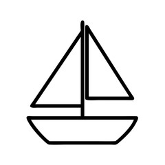 sailboat icon, sailboat line art - simple line art of sailboat, perfect for sailboat logos and icons and themed design 