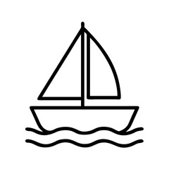 sailboat icon, sailboat line art - simple line art of sailboat, perfect for sailboat logos and icons and themed design 