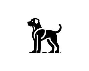Silhouette Dog logo design icon symbol vector illustration. Black and White Dog Logo