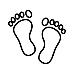 sand footprints icon, sand footprints line art - simple line art of sand footprints, perfect for sand footprints logos and icons and themed design 