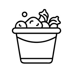 sand pail overflowing with seashells icon