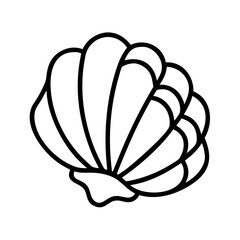seashell icon, seashell line art - simple line art of seashell, perfect for seashell logos and icons and themed design 