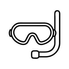 snorkel mask icon, snorkel mask line art - simple line art of snorkel mask, perfect for snorkel mask logos and icons and themed design 