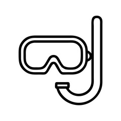 snorkel mask icon, snorkel mask line art - simple line art of snorkel mask, perfect for snorkel mask logos and icons and themed design 