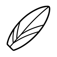 surfboard icon, surfboard line art - simple line art of surfboard, perfect for surfboard logos and icons and themed design 