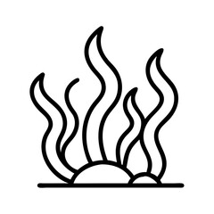 underwater seaweed icon, underwater seaweed line art - simple line art of underwater seaweed, perfect for underwater seaweed logos and icons and themed design 