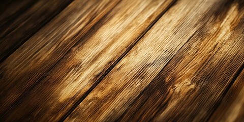 Naklejka premium Brown wooden board texture with warm tones and a subtle blur effect, featuring distinct grain patterns ideal for backgrounds and design applications.