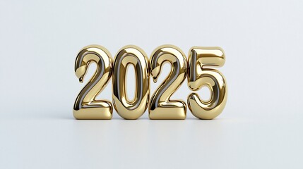 Shiny gold 2025 new year digits.