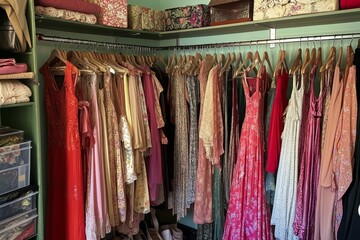 Colorful and Organized Fashionable Wardrobe