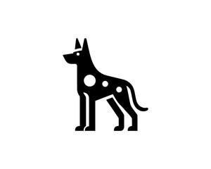 Silhouette Dog logo design icon symbol vector illustration. Black and White Dog Logo