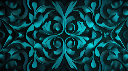 An emerald green design with intricate patterns, reflective textures, and smooth gradients, ideal for luxury branding and high-end digital artwork.