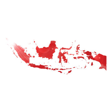 Map of INDONESIA with Beautiful Sun and Clouds in Body