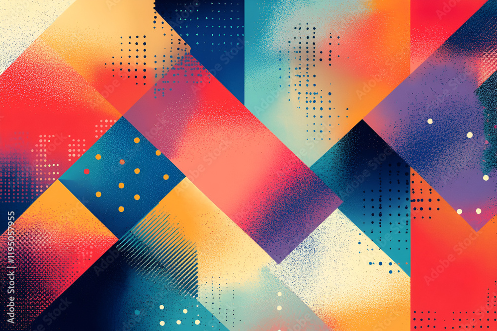 Poster abstract geometric pattern: a vibrant and dynamic abstract pattern, featuring a bold geometric compo