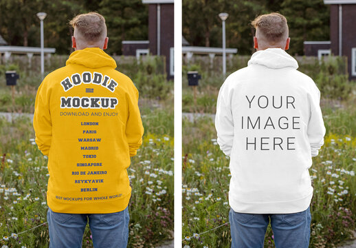 Back Oversize Hoodie Mockup