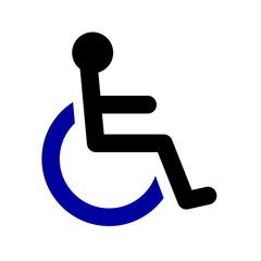 Disabled handicap sign on transparent background