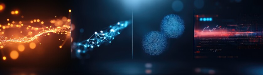 Dynamic data visualization showcasing ai-driven insights digital realm infographic display futuristic environment abstract perspective data science concept