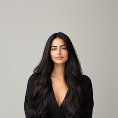 Naklejka premium a beautiful Indian woman with lush silky smooth and shiny hair