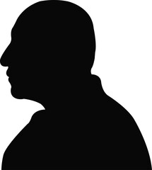an old man head silhouette vector