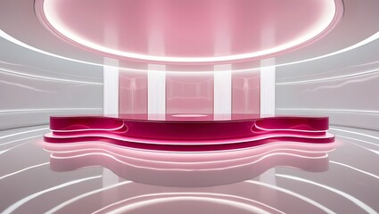 empty pink futuristic and luxury empty stage center clean background