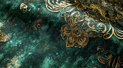 A bold emerald green design with metallic finishes, sharp contrasts, and intricate detailing, ideal for creating sophisticated and high-end digital art.