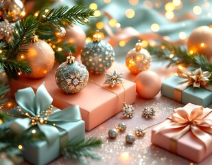 Festive Christmas Gift Set with Elegant Decorations