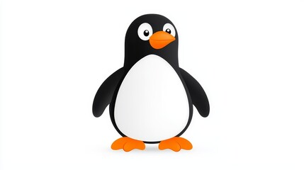 Fototapeta premium A simple, modern-style drawing of a penguin, lacking eyes.