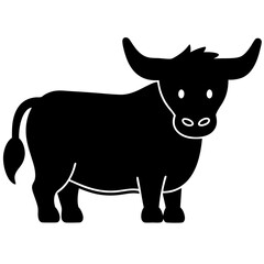 Bull silhouette and line art