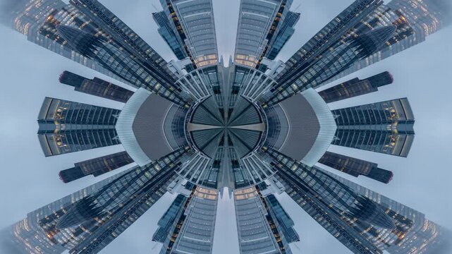 tiny planet city of london skyscraper skyline abstract