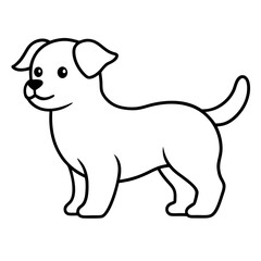 Dog silhouette and line art