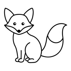 Fox silhouette and line art