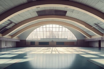 Empty Gym with Stunning Architecture