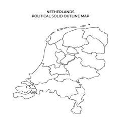 Map of Netherlands showing political divisions and borders
