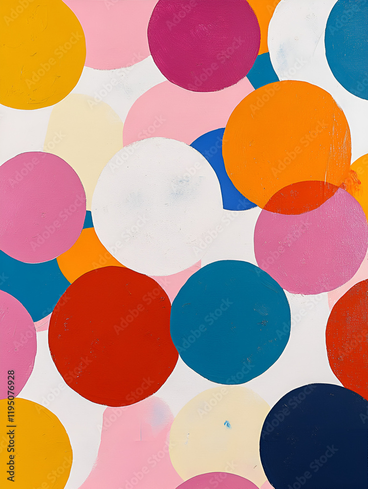 Poster abstract circular pattern: a captivating abstract pattern of overlapping vibrant circles, each boast