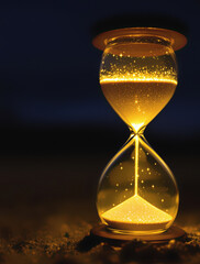 Long Exposure Photography of an Hourglass with Radiant Sand Using Light Painting