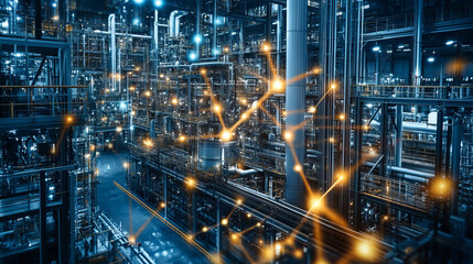 industrial iot and smart factory connectivity showcasing industry 4.0 digital transformation with advanced industrial network infrastructure and process automation in manufacturing plants