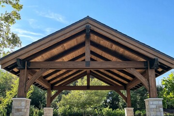 Stunning Wooden Pavilion Design with Rustic Elegance