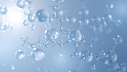 fluvoxamine molecular structure 3d, antidepressant, structural chemical formula view from a microscope