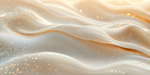 Fototapeta premium Golden Hour Shimmer: A luxurious, abstract backdrop of soft, flowing silk, shimmering with golden light, evokes elegance, luxury, and a sense of timeless beauty. 