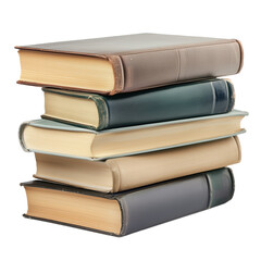 Fototapeta premium A pile of old books collection isolated on a transparent background